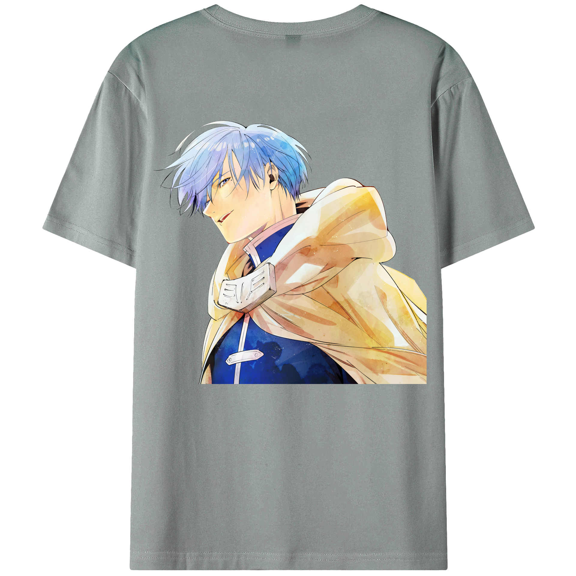 （画像用） 葬送のフリーレン Frieren 綿100％ メンズ半袖Tシャツ（バックプリント） 通気性